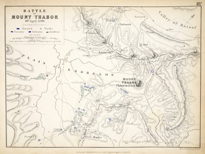 Map of the Battle of Mount Thabor, published by William Blackwood and Sons, Edinburgh and London, 1848 by Alexander Keith Johnston
